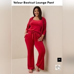 NWT TORRID velour bootcut lounge pant 2X red